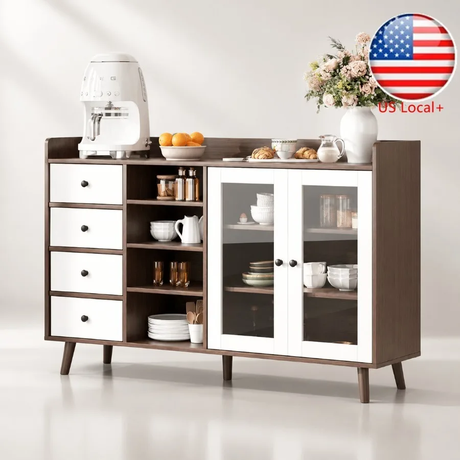 Storage - 55 cm breites Sideboard mit Glastüren