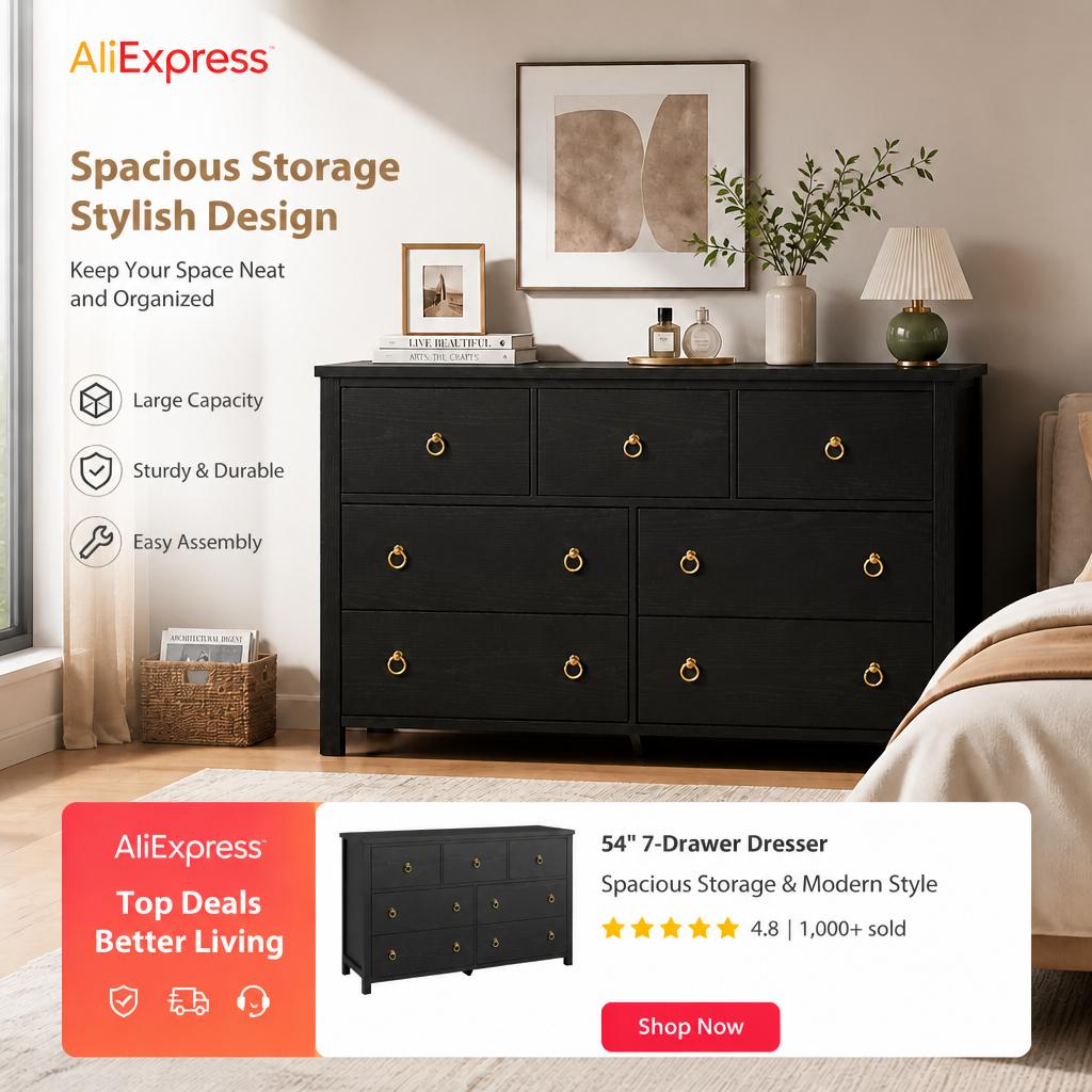 Bedroom Furniture - Kommode mit 7 Schubladen für das
