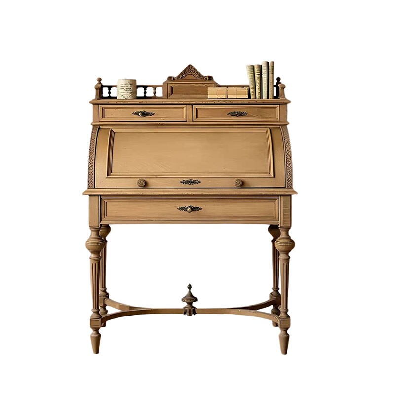 Tables - Französischer Retro-Schminktisch aus Massivholz mit Klappdeckel/Amerikanischer