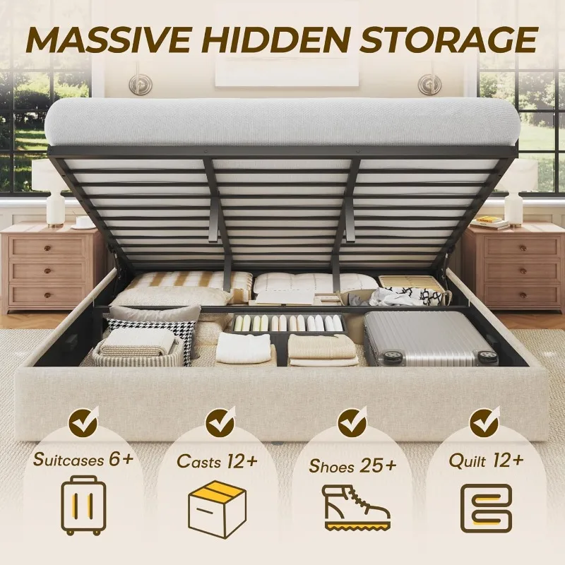 HISOFT Kingsize-Bett mit Staur – Gas Lift Storage Bed Hydraulic Bewertung und Preis