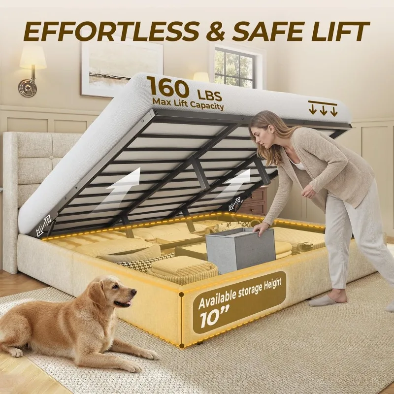 HISOFT Kingsize-Bett mit Staur – Gas Lift Storage Bed Hydraulic Bewertung und Preis
