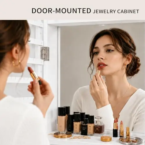 mit Ganzkörperspiegel, 6 autom – Full Length Mirror Jewelry Armoire Bewertung und Preis