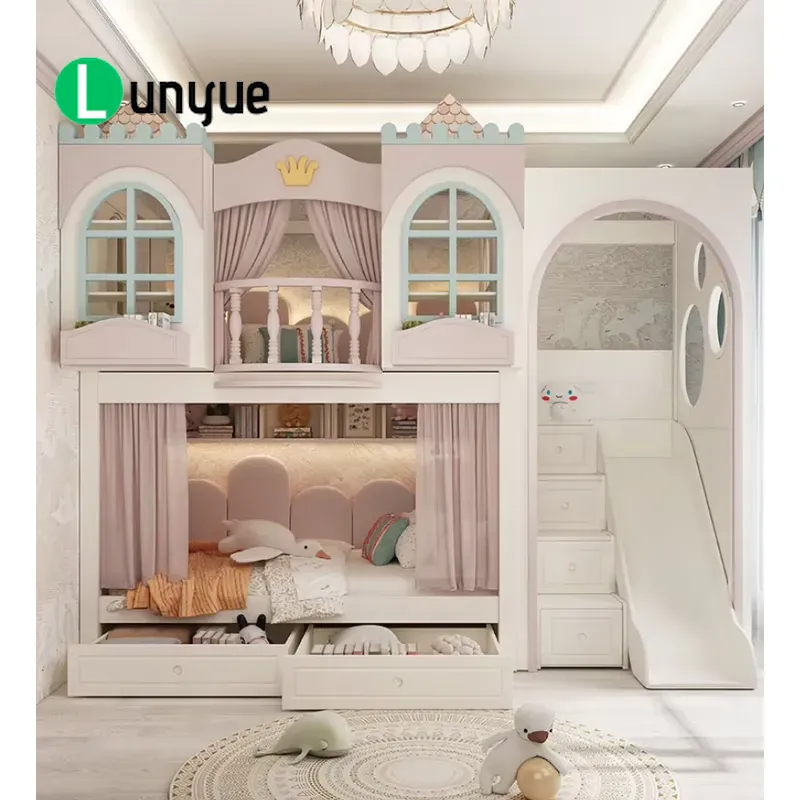 Maßgefertigtes Prinzessinnen-H – Bunk Bed With Stairs And Slide Bewertung und Preis