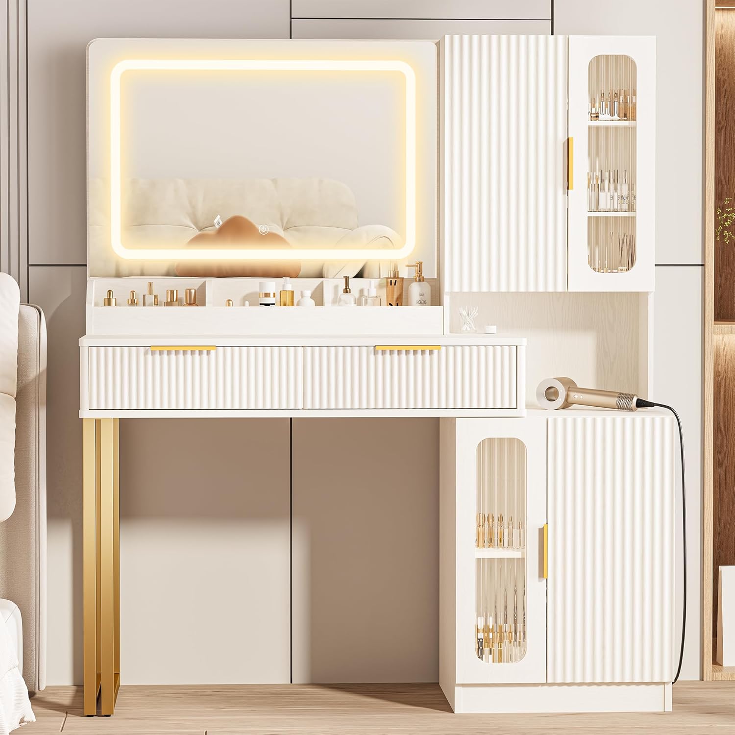 42-Zoll-Schminktisch mit Spieg – Dressing Table Vanity With Lighted Mirror Bewertung und Preis