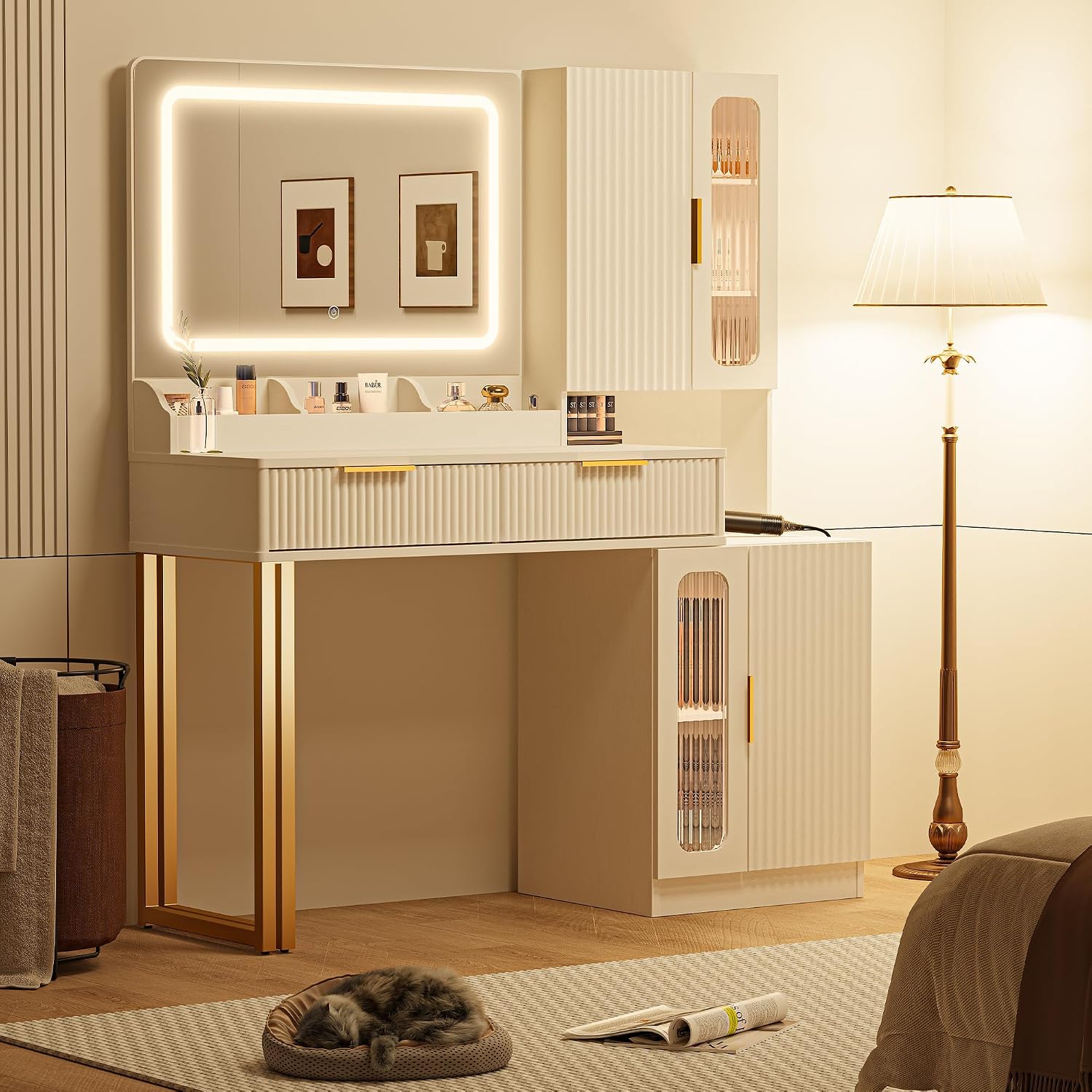 42-Zoll-Schminktisch mit Spieg – Dressing Table Vanity With Lighted Mirror Bewertung und Preis