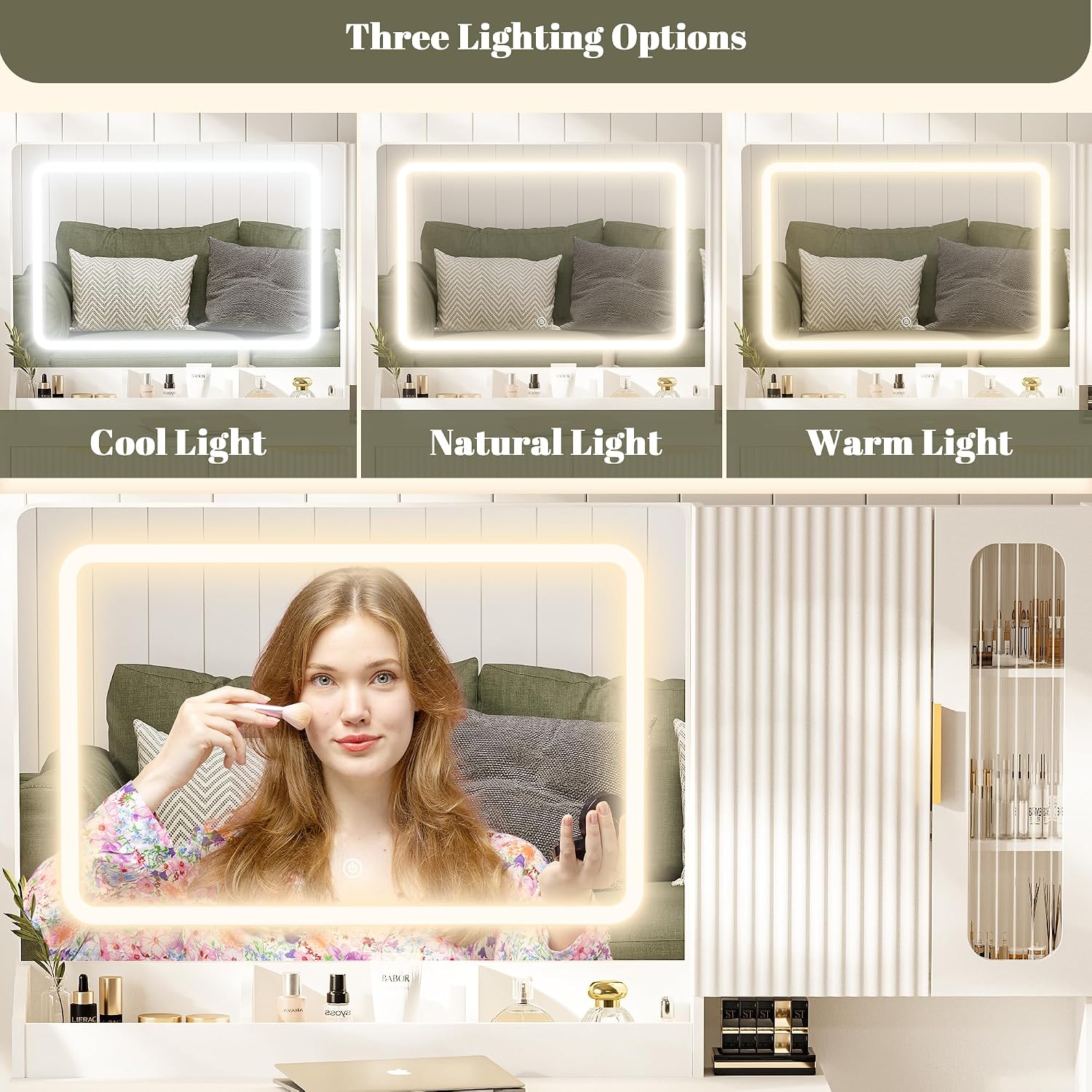 42-Zoll-Schminktisch mit Spieg – Dressing Table Vanity With Lighted Mirror Bewertung und Preis