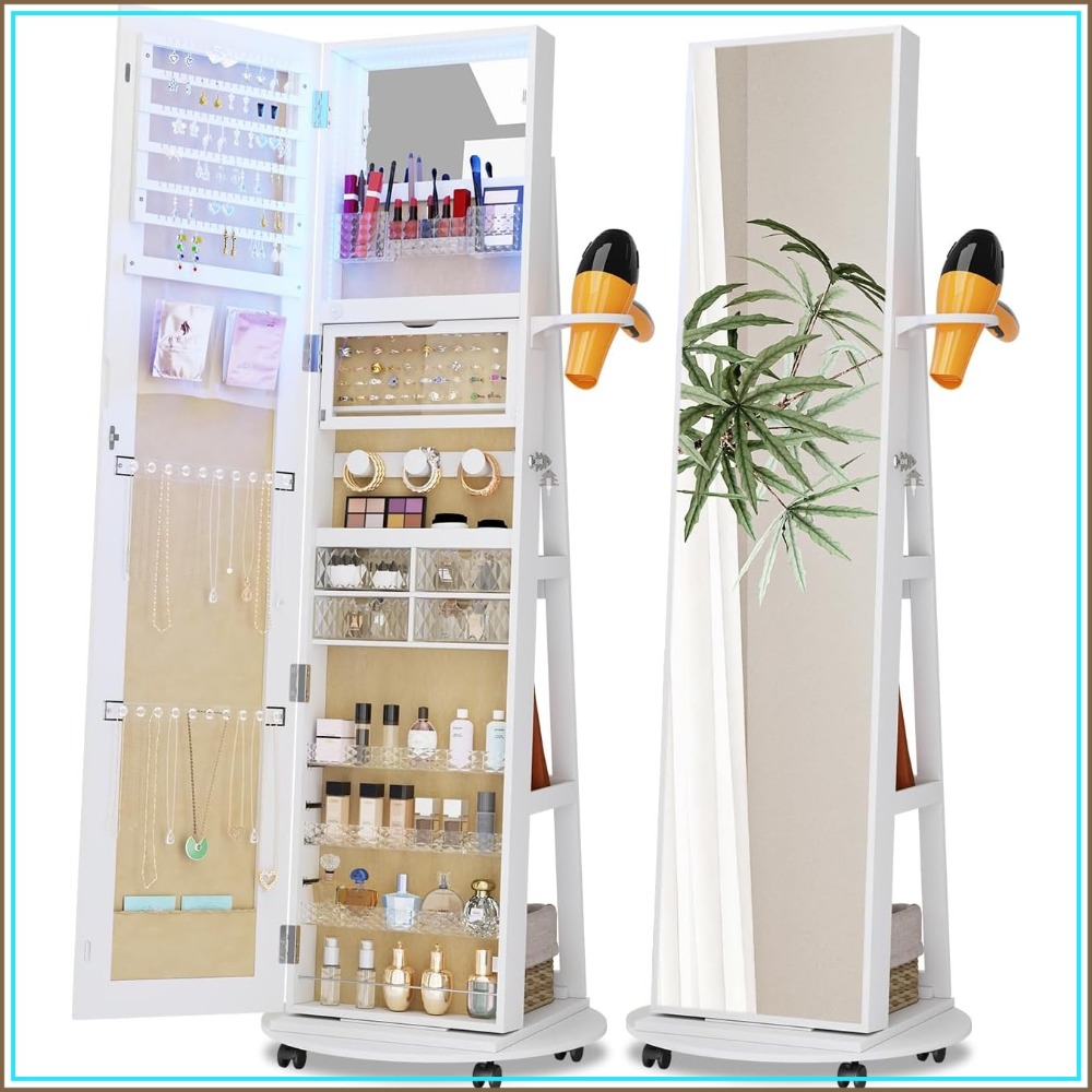 Schmuckschrank mit Spiegel in  – Full Length Mirror Jewelry Armoire Bewertung und Preis