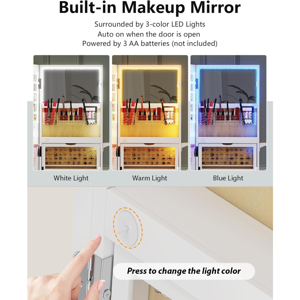 Schmuckschrank mit Spiegel in  – Full Length Mirror Jewelry Armoire Bewertung und Preis