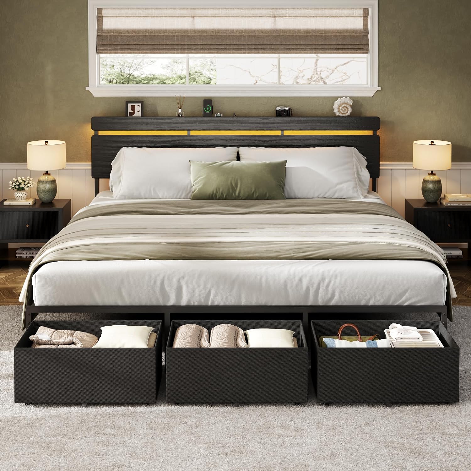 Forestell King-Size-Bettgestel – King Size Bed Frame With Storage Drawers Bewertung und Preis
