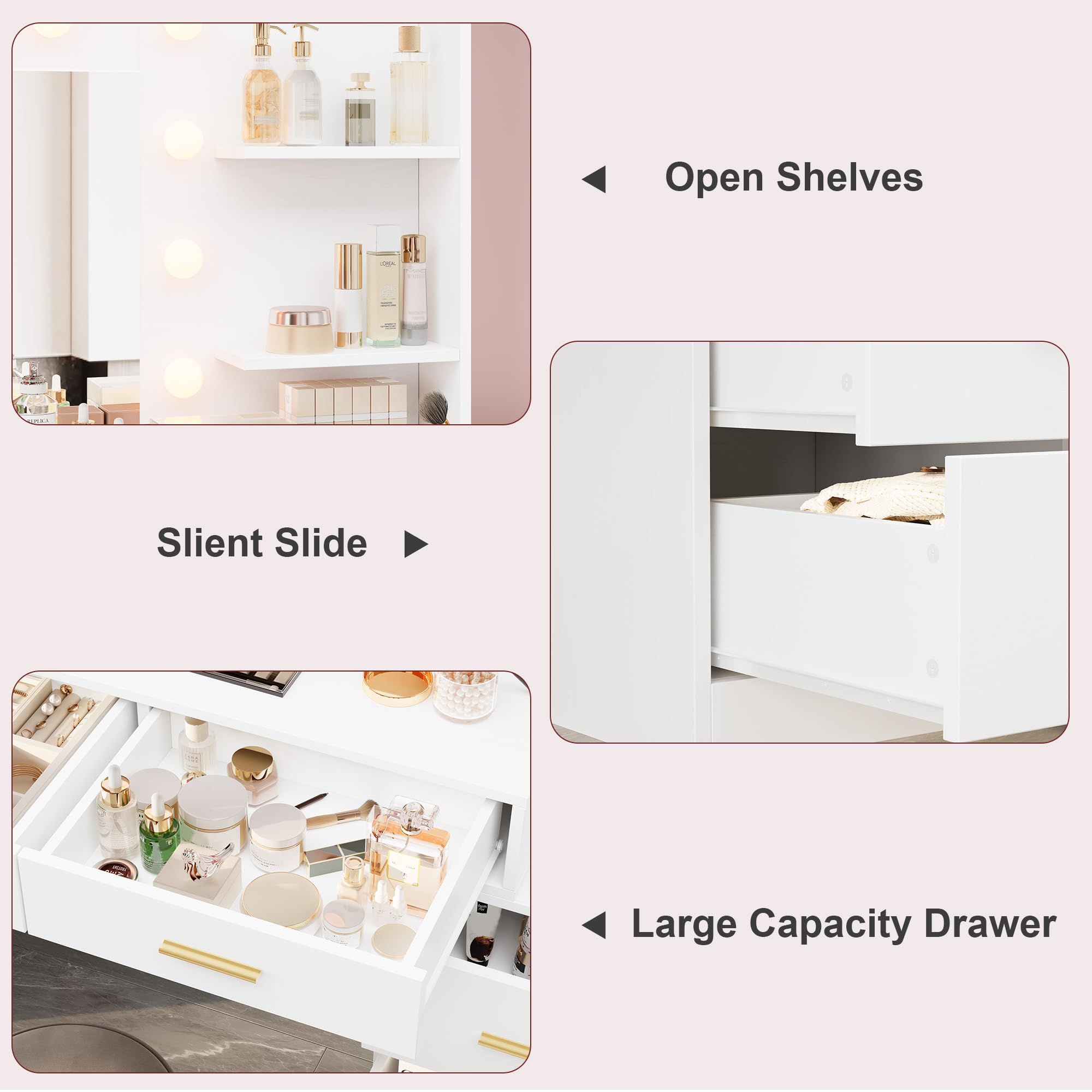 61-Zoll-Schminktisch mit Spieg – Dressing Table Vanity With Lighted Mirror Bewertung und Preis