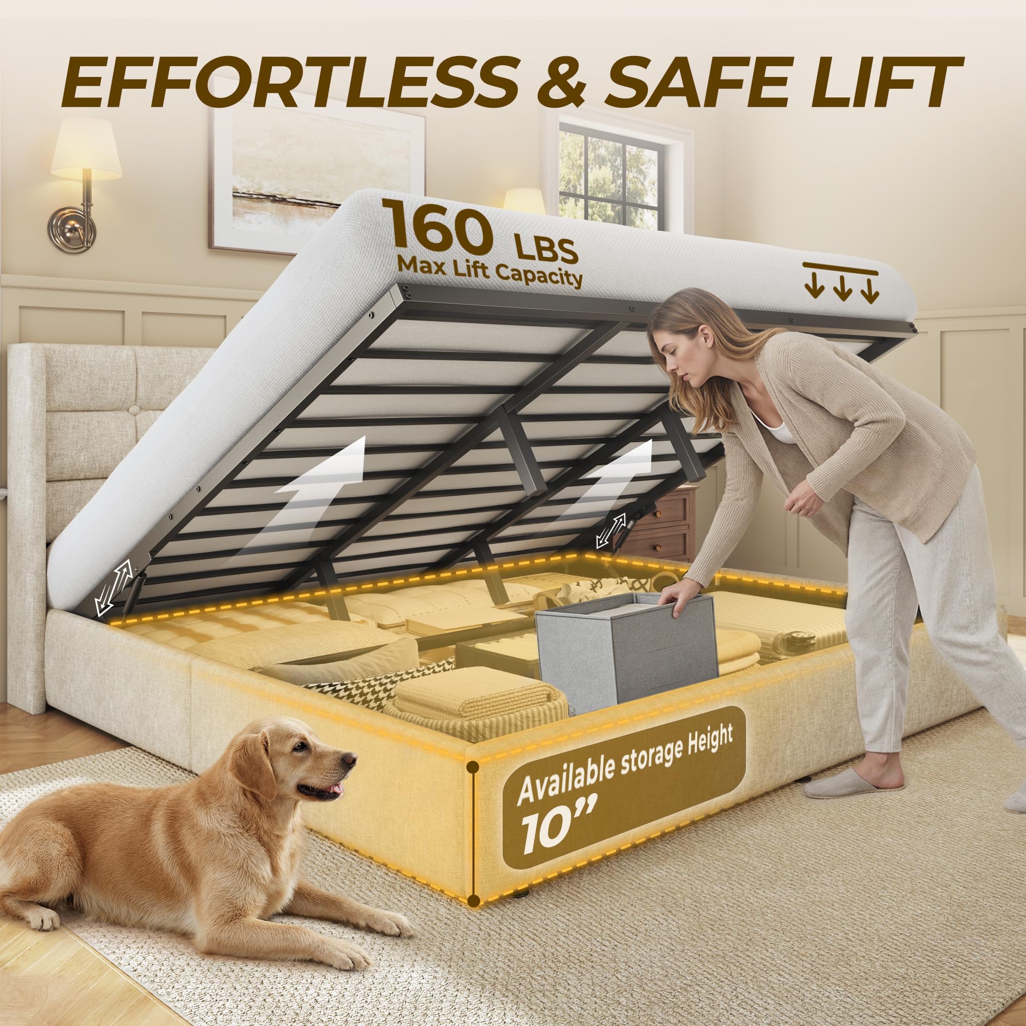 HIT Kingsize-Bett mit aufklapp – Gas Lift Storage Bed Hydraulic Bewertung und Preis