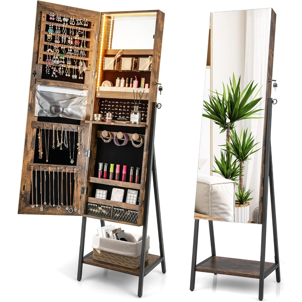 CHARMAID Stehender Schmuckschr – Full Length Mirror Jewelry Armoire Bewertung und Preis
