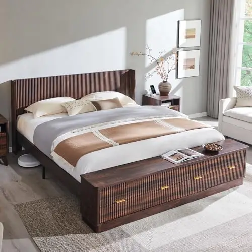 Gerilltes Kingsize-Bettgestell – King Size Bed Frame With Storage Drawers Bewertung und Preis