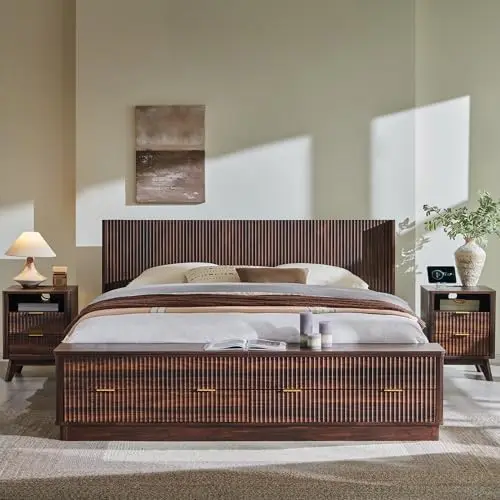 Gerilltes Kingsize-Bettgestell – King Size Bed Frame With Storage Drawers Bewertung und Preis