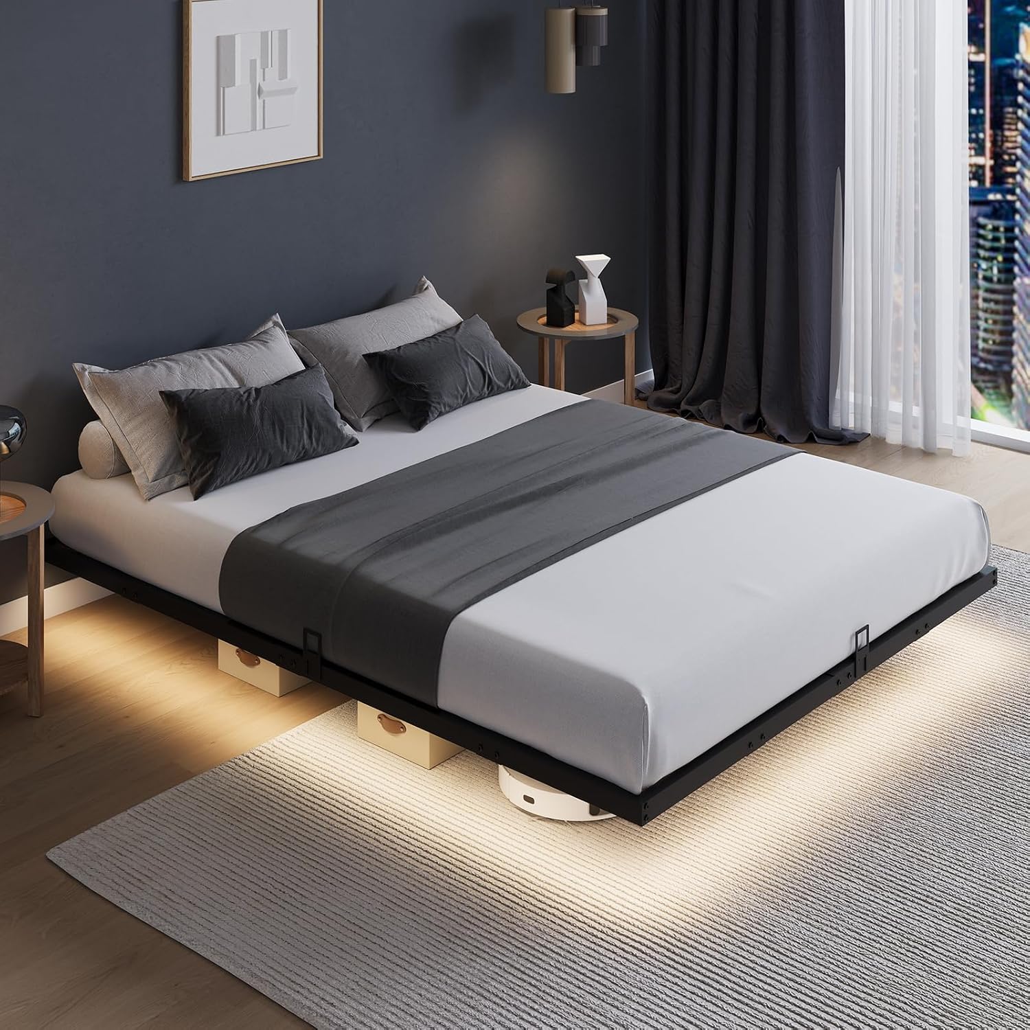 Schwebendes Bettgestell mit LE – Memory Foam Mattress In A Box Queen Bewertung und Preis