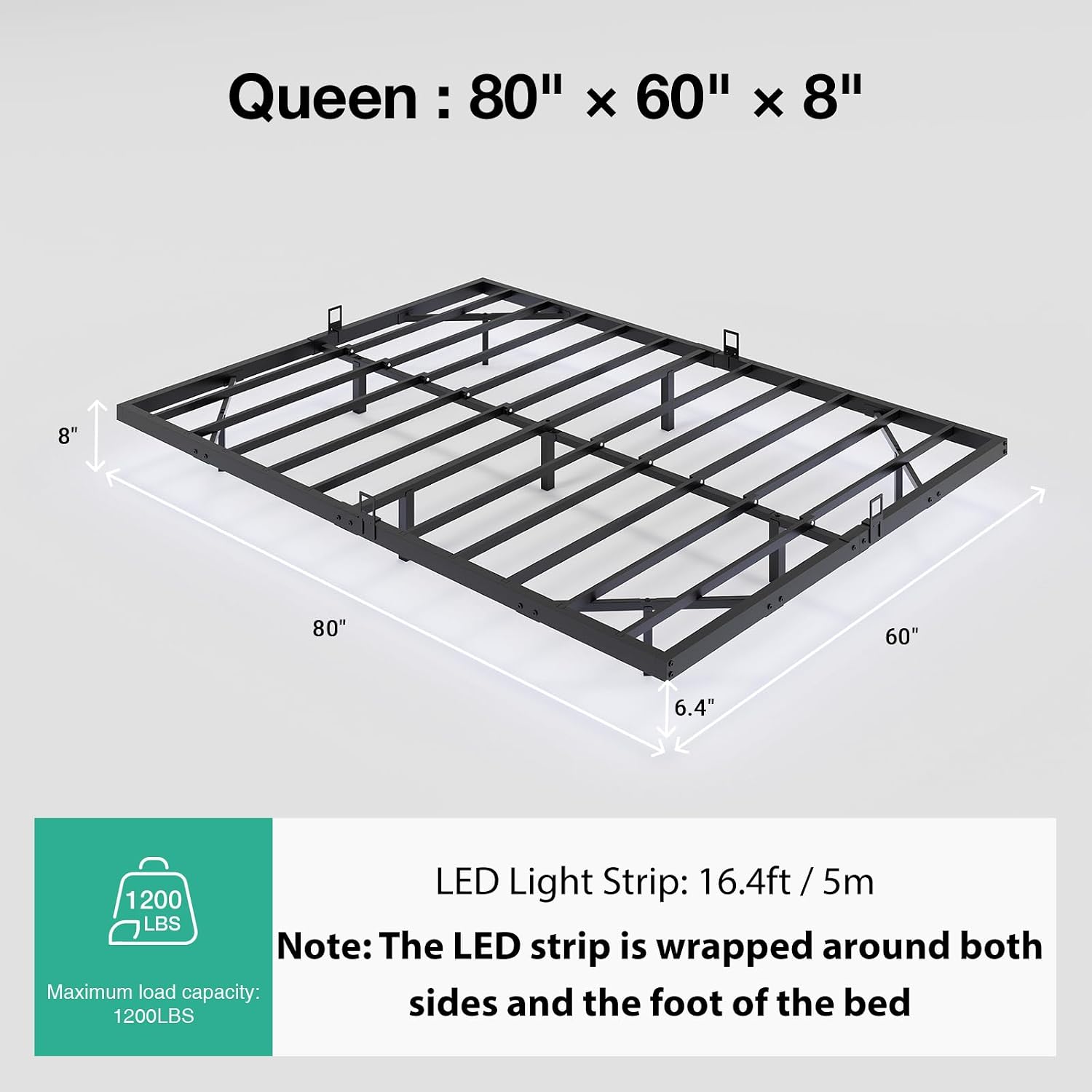 Schwebendes Bettgestell mit LE – Memory Foam Mattress In A Box Queen Bewertung und Preis