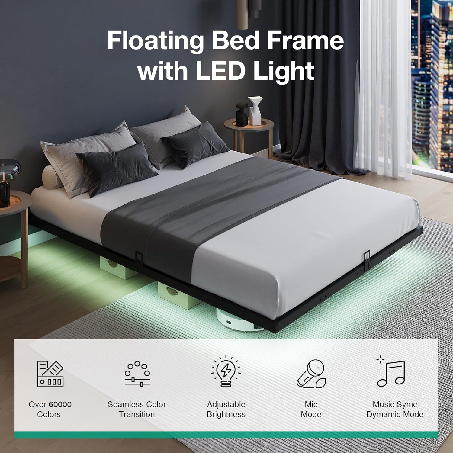 Schwebendes Bettgestell mit LE – Memory Foam Mattress In A Box Queen Bewertung und Preis
