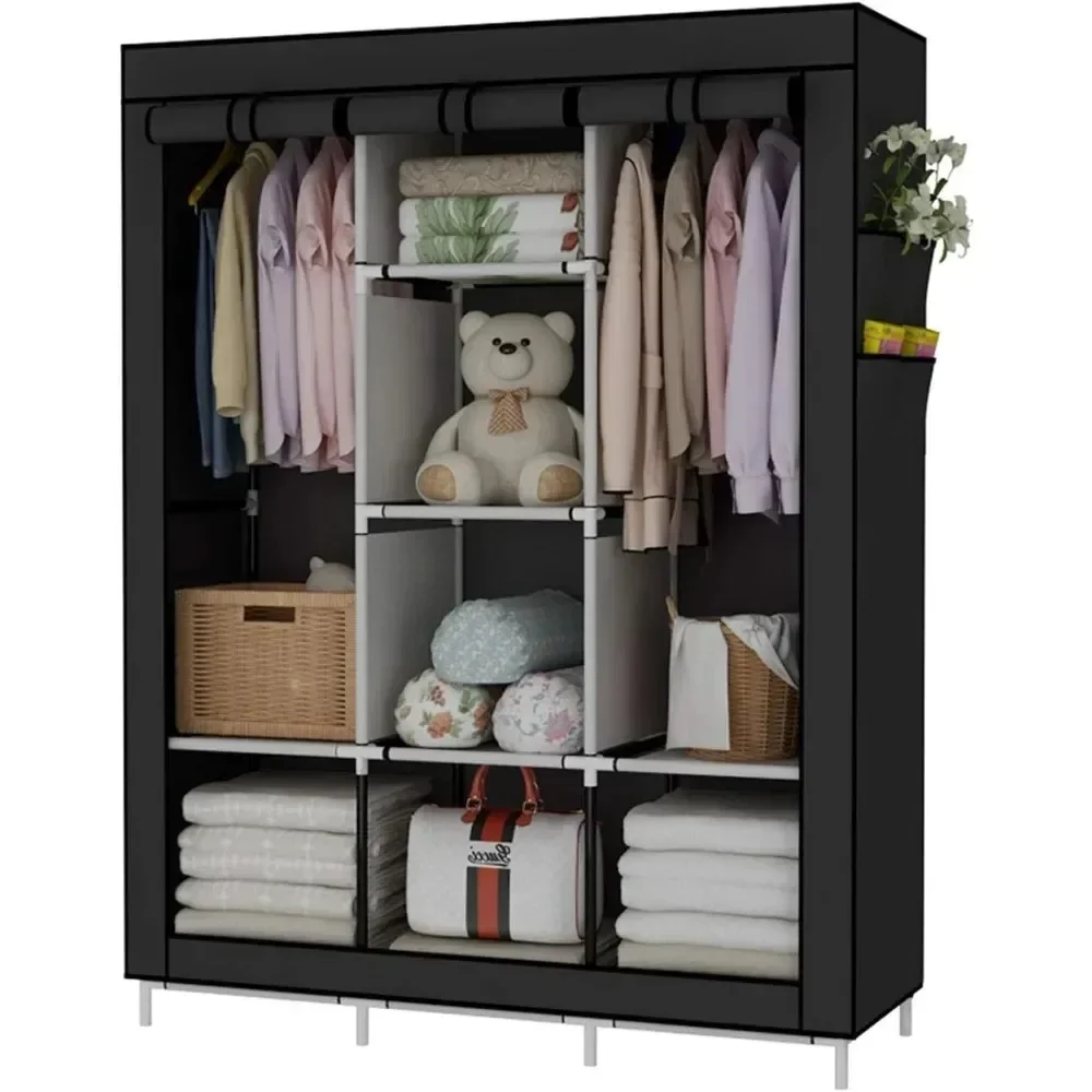 Tragbarer Kleiderschrank, Klei – Wardrobe Closet Portable Fabric Cover Bewertung und Preis
